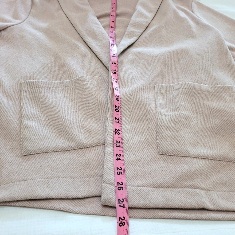 BB Dakota Dusty Rose Pink Herringbone Shawl Collar Open Front Cardigan Jacket XL - Picture 9 of 11